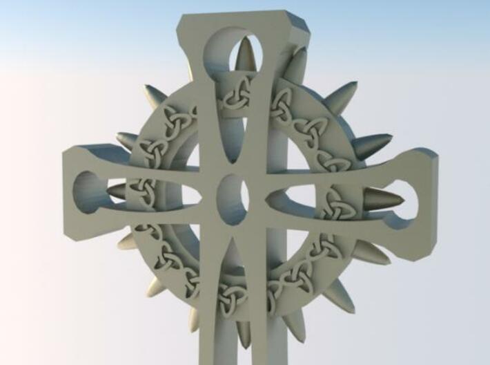 Celtic Cross 3d printed Rendered view 2  - detail