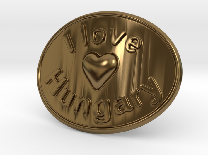 I Love Hungary Belt Buckle 3d printed