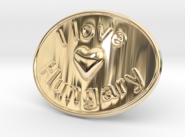 I Love Hungary Belt Buckle 3d printed