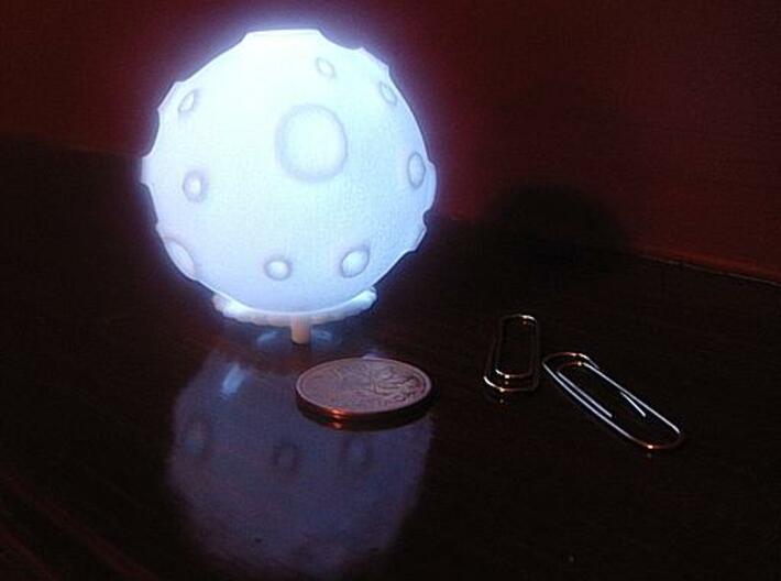 Moonball Shade 3d printed Installed on the LED Nightlight (sold separately), the moonball gives a nice glow.