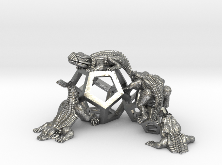 Reptiles & Dodecahedra mini sculpture Fine Art top 3d printed 
