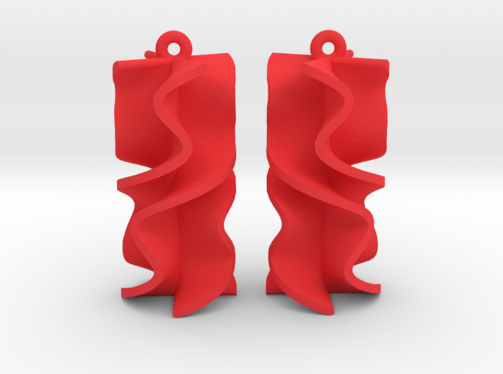 Sinusoidal Rotini Earrings 3d printed 