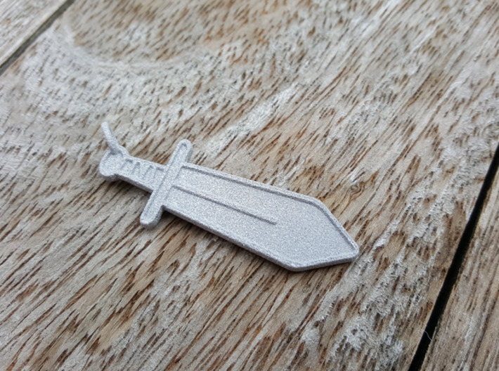 Sword Keyring 3d printed Metallic Plastic