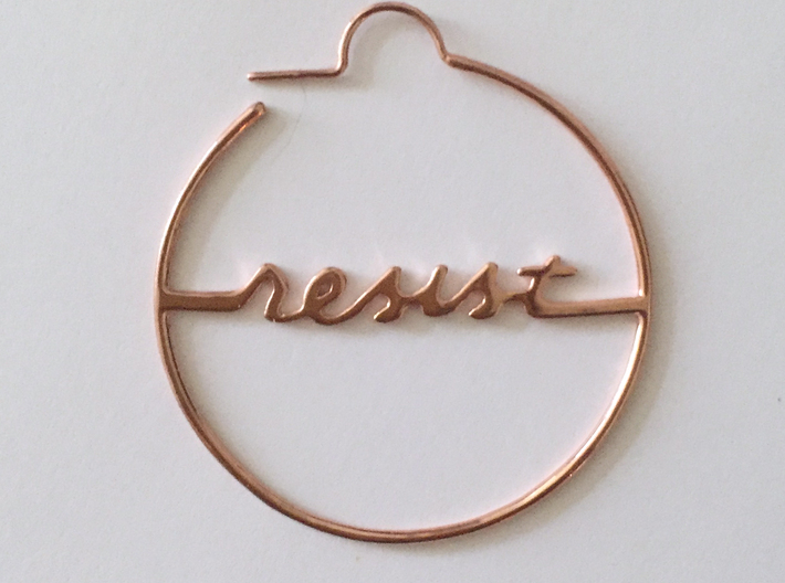 Resist Hoop Earrings in Rose Gold, Gold &amp; Silver 3d printed