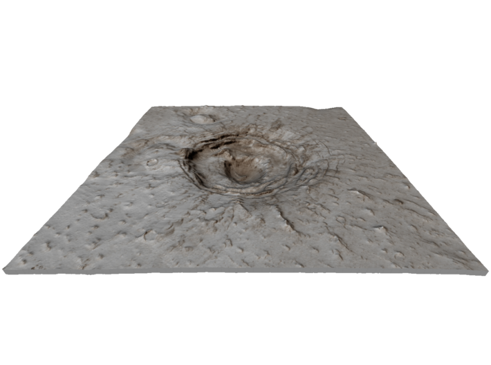 Mars Map: Crater in Phlegra Dorsa - Sepia 3d printed 