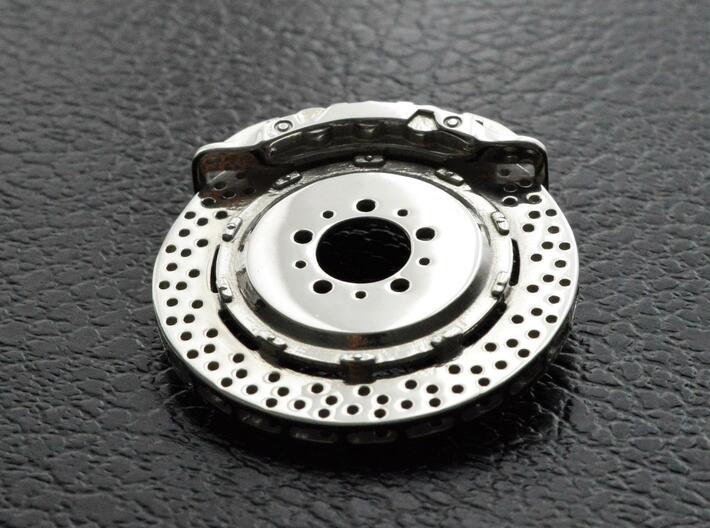 Disk Brake Pendant 40mm 3d printed 3d printed in silver