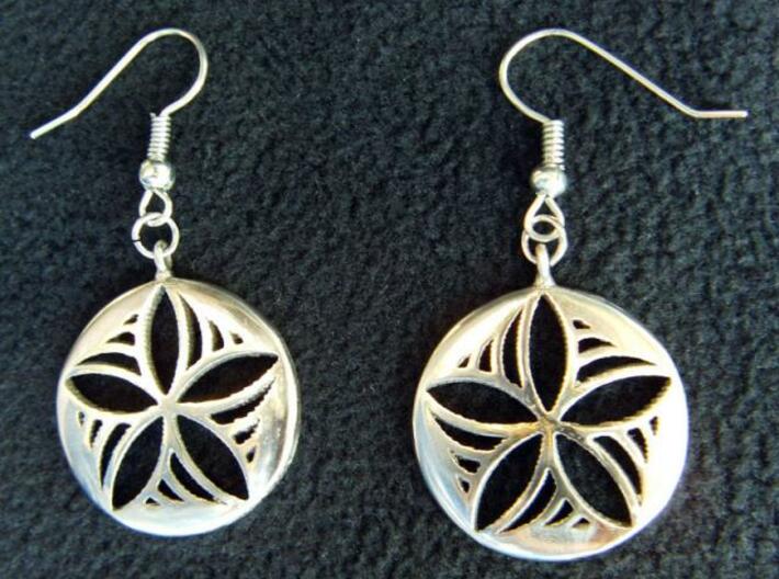 Star Pinwheel Earrings 3d printed After sanding and polishing