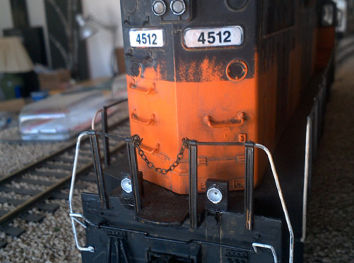 O Scale Ditchlights (Set of 4) 3d printed Installed on a Weaver O scale GP38-2