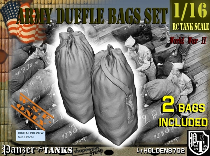 1-16 Army Duffle Bags Set1 3d printed