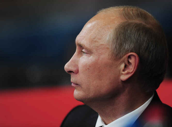 Futuristic Vladimir Putin head 3d printed 