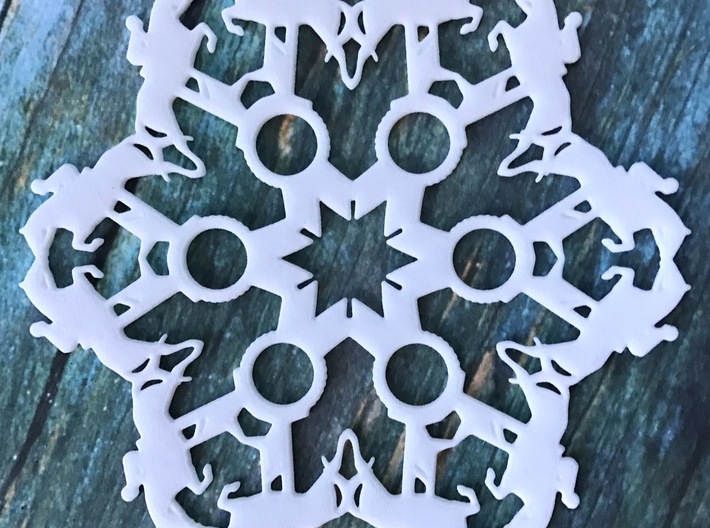 Jumping Horses and Show Ribbons Snowflake Ornament 3d printed 
