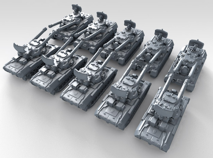 1/600 German Flakpanzer Gepard SPAAG x10 3d printed 3d render showing product detail