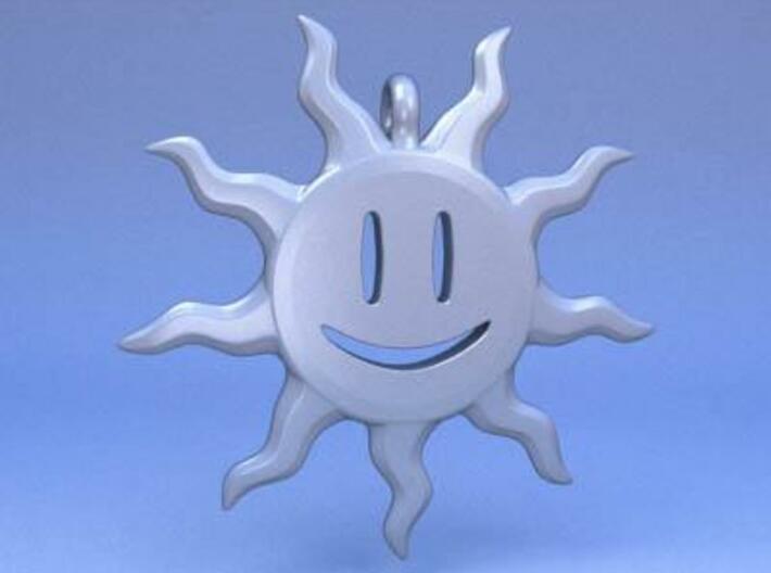 Smiling sun pendant 3d printed Front render