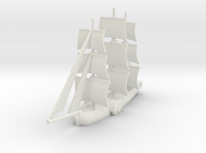 1/1000 Sailing Paddle Steamer version 1 3d printed