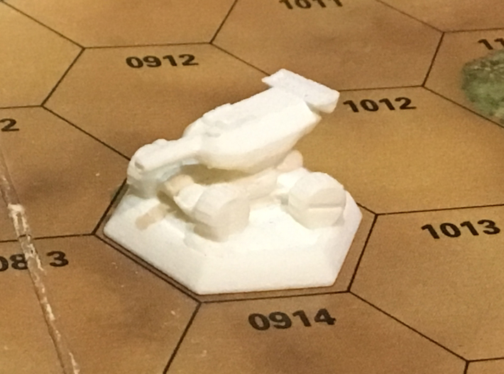 Flywheel Tank (Sophia the 3rd) 3d printed Print in White Strong &amp; Flexible on a BattleTech map