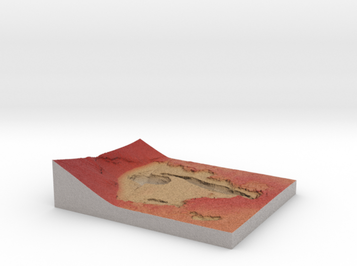 Mars Map: Depression At Base, Red 3d printed 