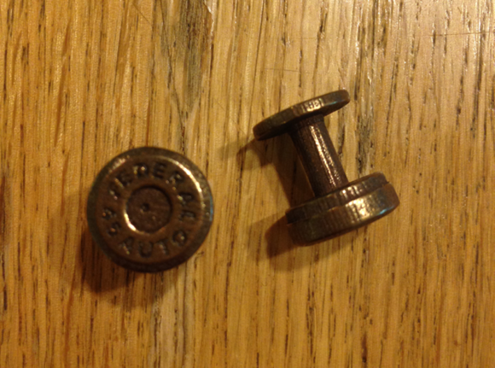 .45 Colt Bullet Cartridge Cufflinks 3d printed 