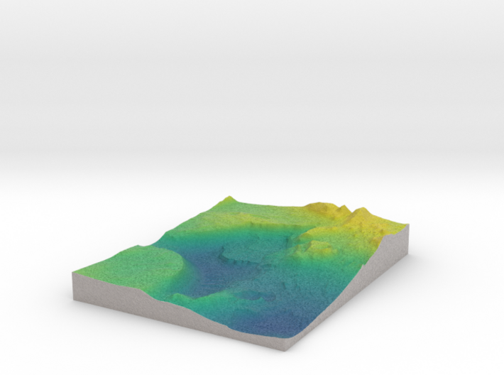 Mars Map: Light Outcrops in Viridis 3d printed 