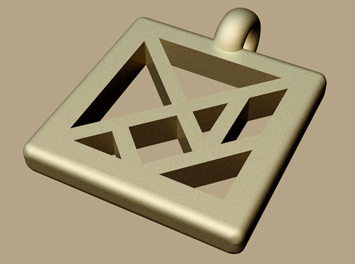 tangram pendant 3d printed 