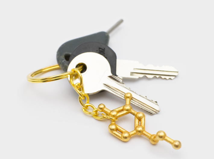 Dopamine Molecule Keychain 3d printed Dopamine molecule key chain