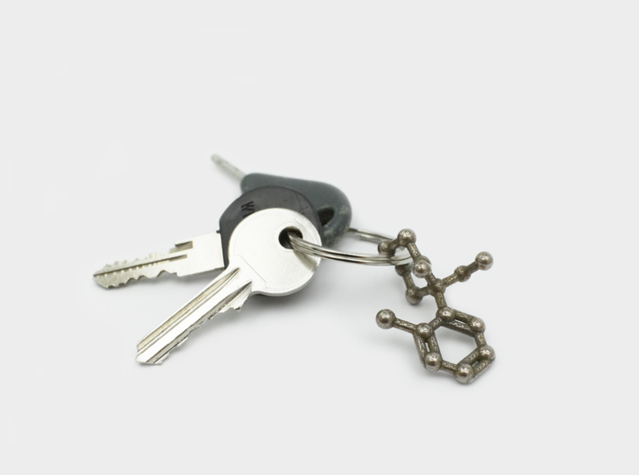 Ketamine Molecule Keychain Necklace 3d printed Ketamine Molecule Keychain Steel
