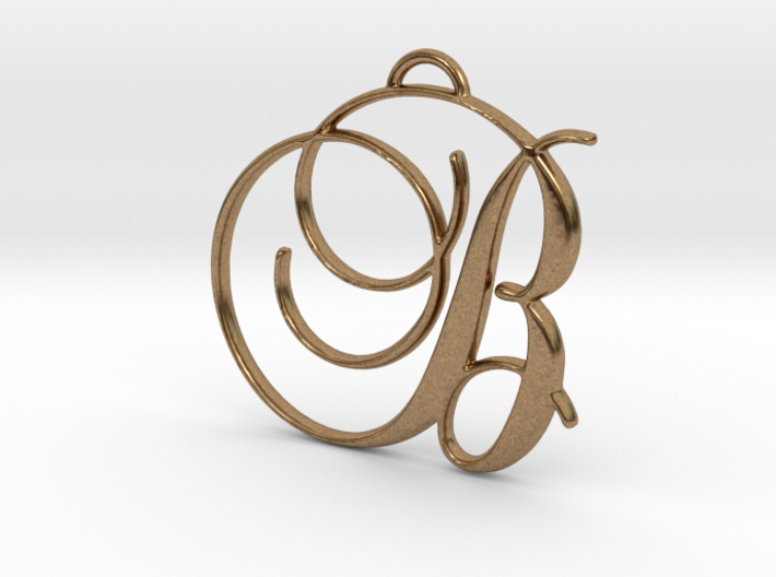 Elegant Script Monogram B Pendant Charm 3d printed
