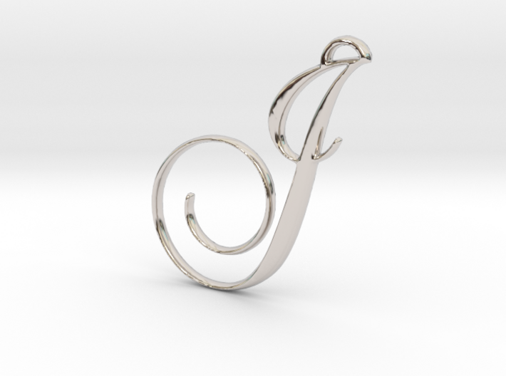 Elegant Script Monogram J Pendant Charm 3d printed