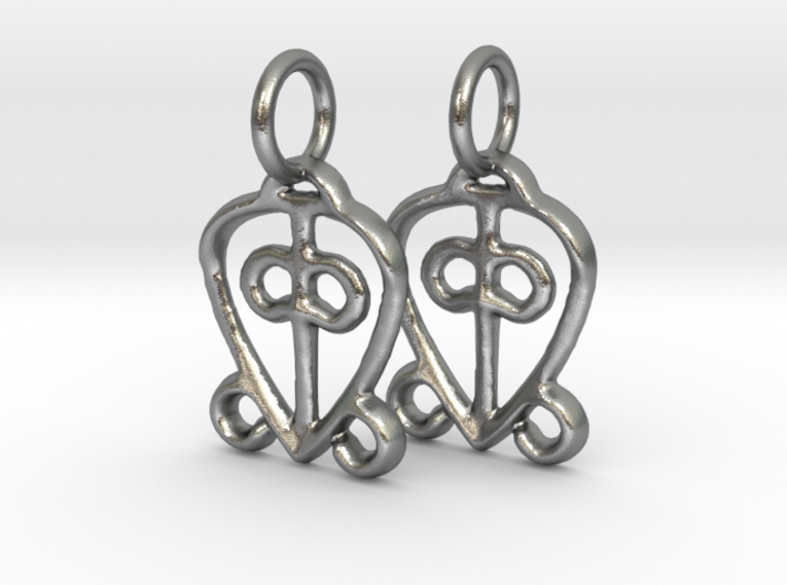 Power of Love Charms (pair) 3d printed