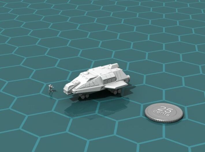 Passenger Shuttle 3d printed Render of the model, with a virtual quarter for scale.