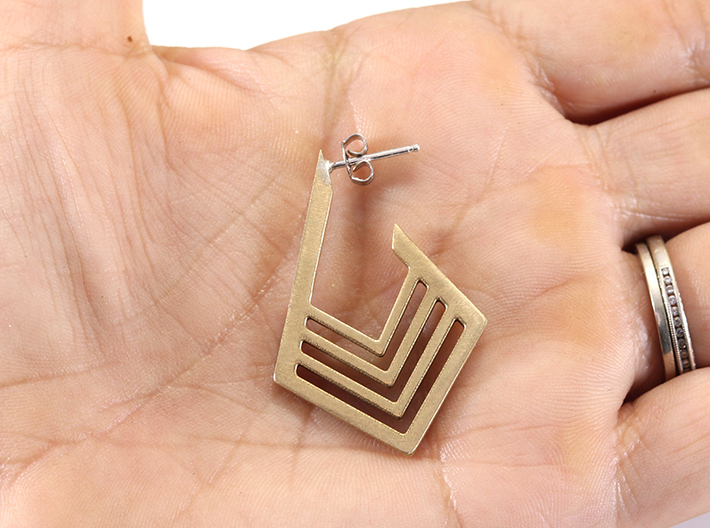 Geometric Diamond Earrings 3d printed 