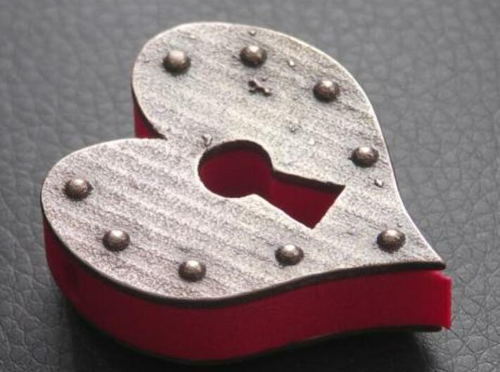 Heart Keyhole Pendant 3d printed Steampunk inspired.