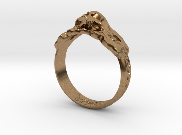 Antique inspired Skull Ring 3d printed