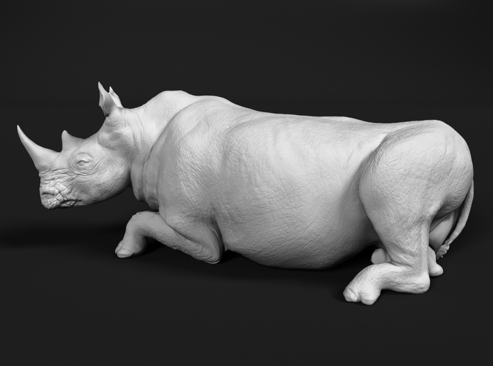 White Rhinoceros 1:48 Lying Female 3d printed