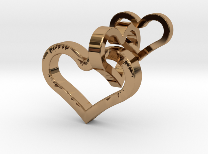 3 hearts pendant 3d printed