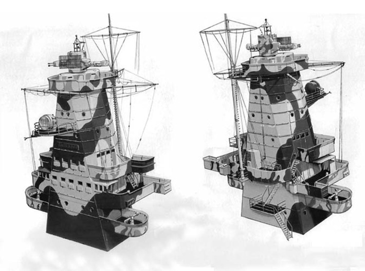 1/192 DKM Graf Spee Tower part2 3d printed 