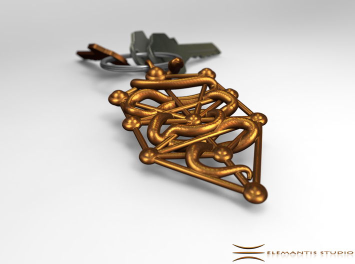 Kabbalah Serpent Keychain 4.5cm 3d printed 