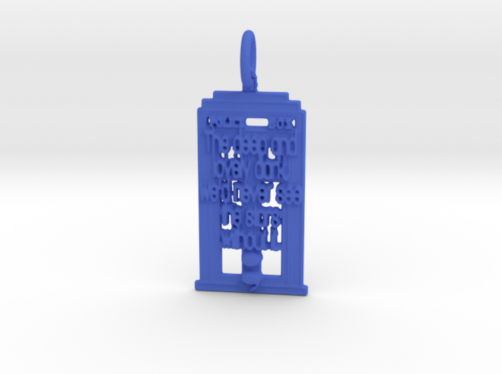 Whovian Semicolon Pendant 3d printed