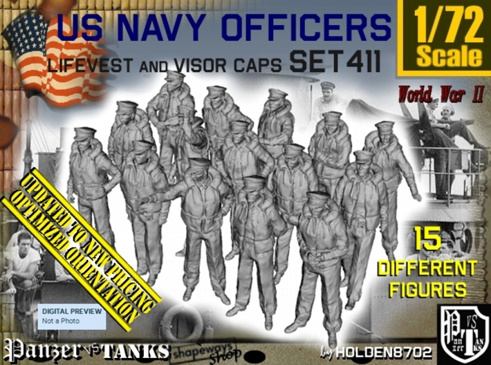 1/72 USN Officers Kapok Set 411 3d printed