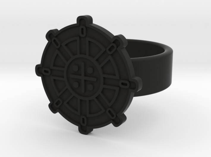 Wheel Of Dharma Ring 3d printed