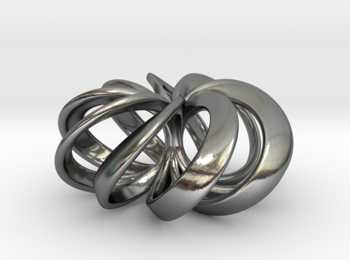 Rosette Pendant in Precious Metals 3d printed 