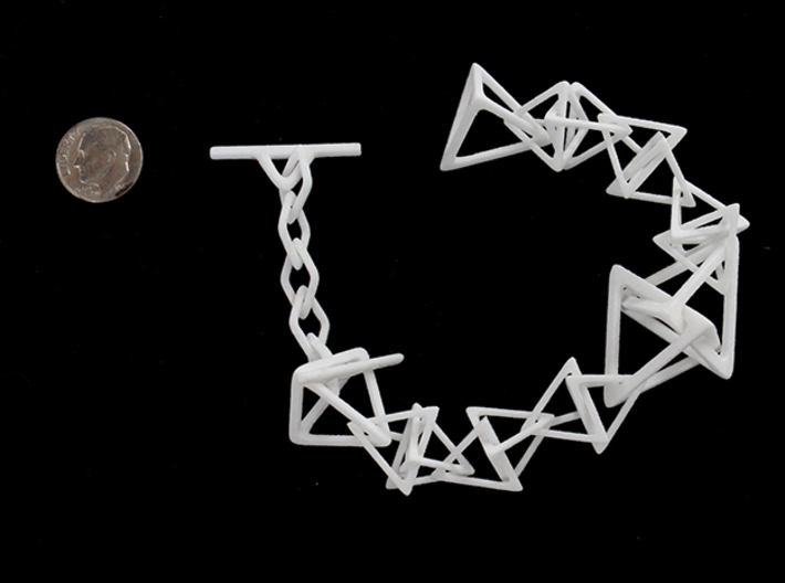 Tetrahedron Interlink Bracelet 3d printed 