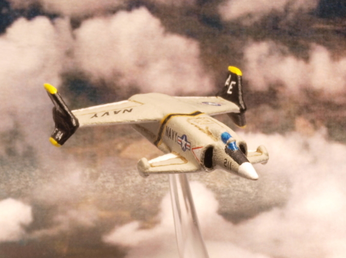 Rockwell XFV-12A (In Flight) 1/285 6mm 3d printed Rockwell XFV-12 in hypothetical VF-84 Jolly Rogers scheme