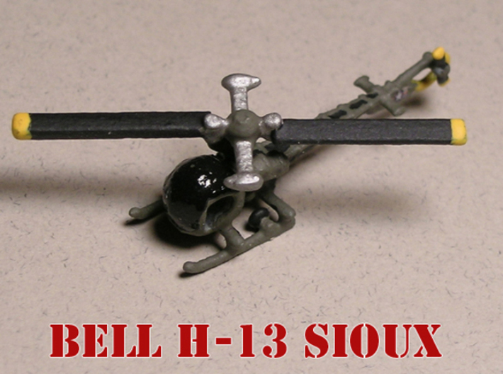 Bell OH-13G Sioux 6mm 1/285 3d printed Bell OH-13G Sioux painted by Fred O.