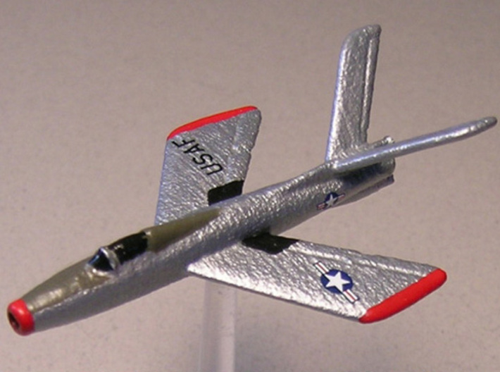 Republic XF-91 Thunderceptor Pair (In Flight) 6mm 3d printed Republic XF-91 Thunderceptor (v-tail) painted by Fred O.