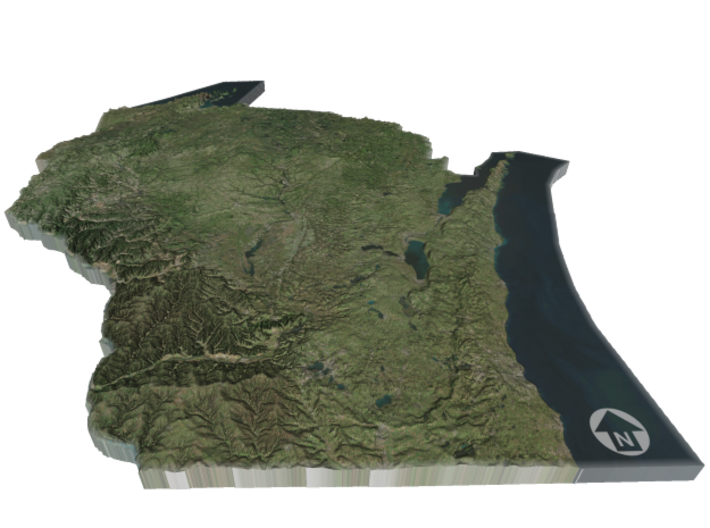 Wisconsin Relief Map 3d printed 