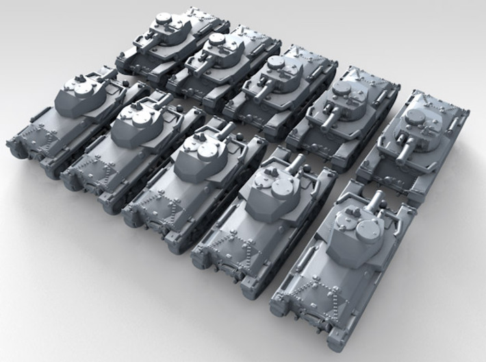 1/600 Czech ST vz. 39 Medium Tank x10 3d printed 3d render showing product detail