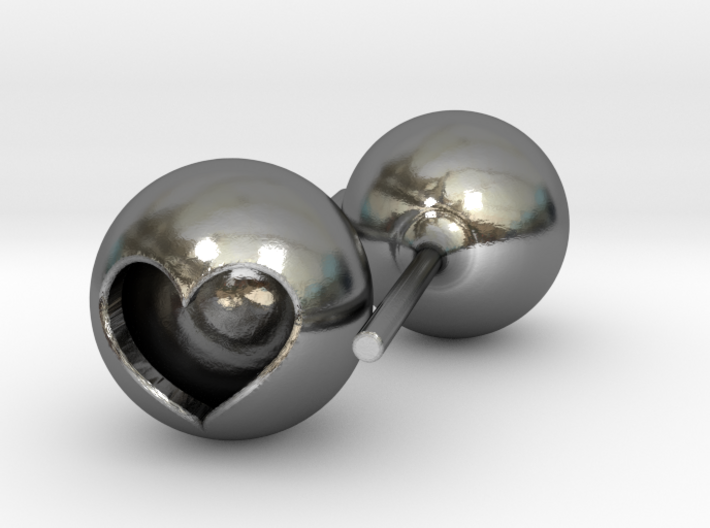 Heart Core Ball Earings 3d printed