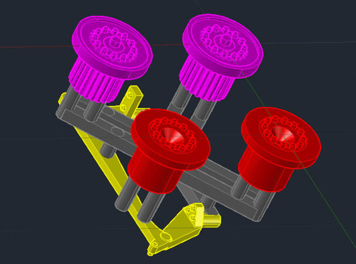 1:35 Bedford QLT Hubs (Late with flanges) 3d printed parts on sprue