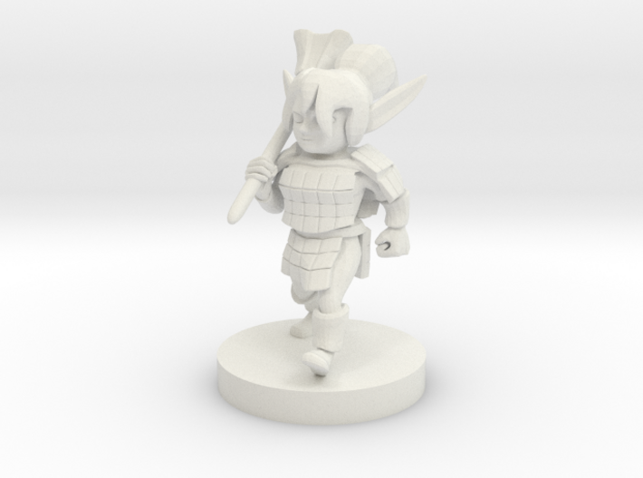 Gnome Female Fighter with Mace 3d printed