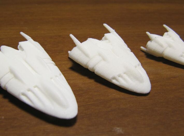 Slipstream III-B 3d printed 1-B and 2-B in WSF. 3-B shown in WSFP for comparison.